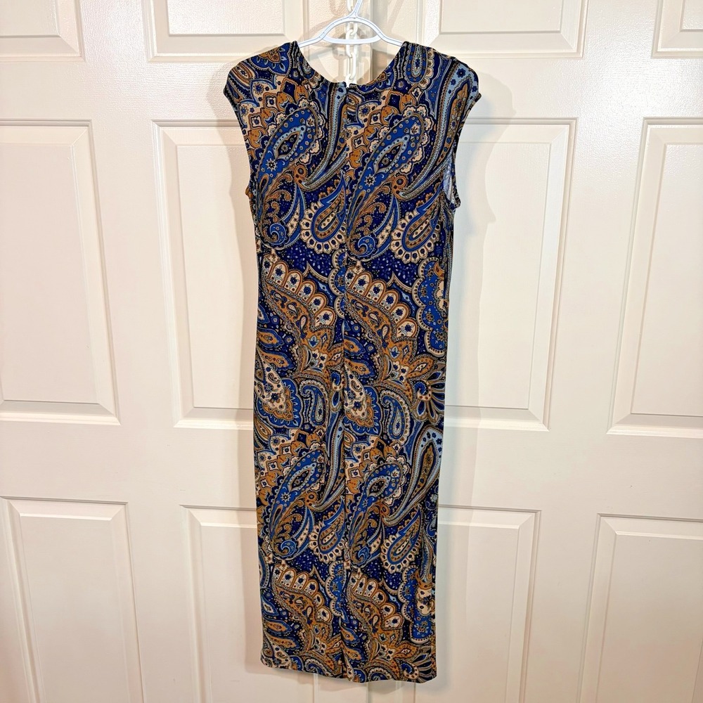 NEW Ralph Lauren LRL Paisley Twist Front Dress Sz 8 Multicolor Elegant Classic - Picture 4 of 12